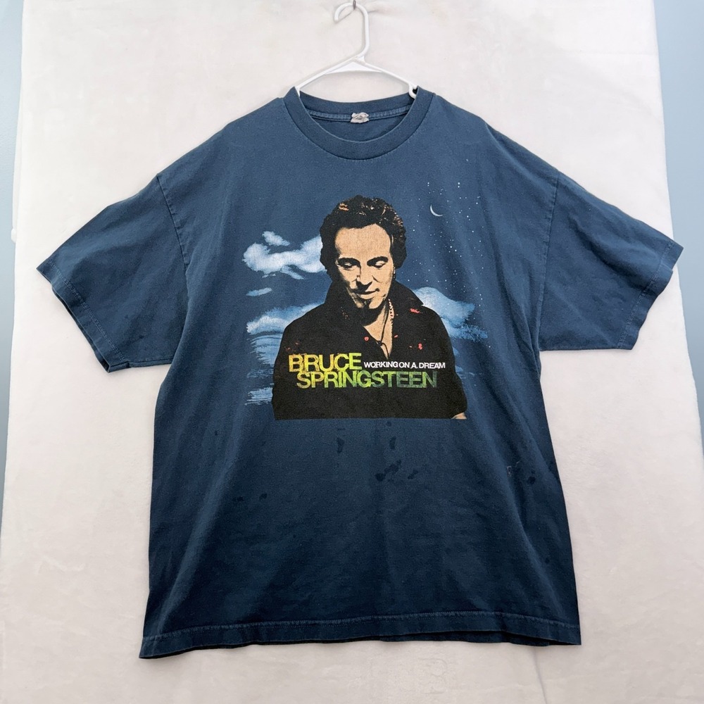 Bruce Springsteen T Shirt Mens 2XL Blue Band Concert Tour 2019